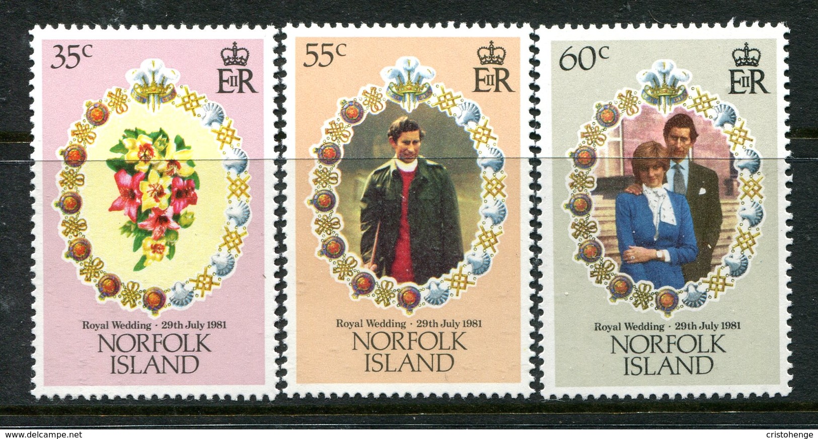 Norfolk Island 1981 Royal Wedding Set MNH (SG 262-264) - Ile Norfolk