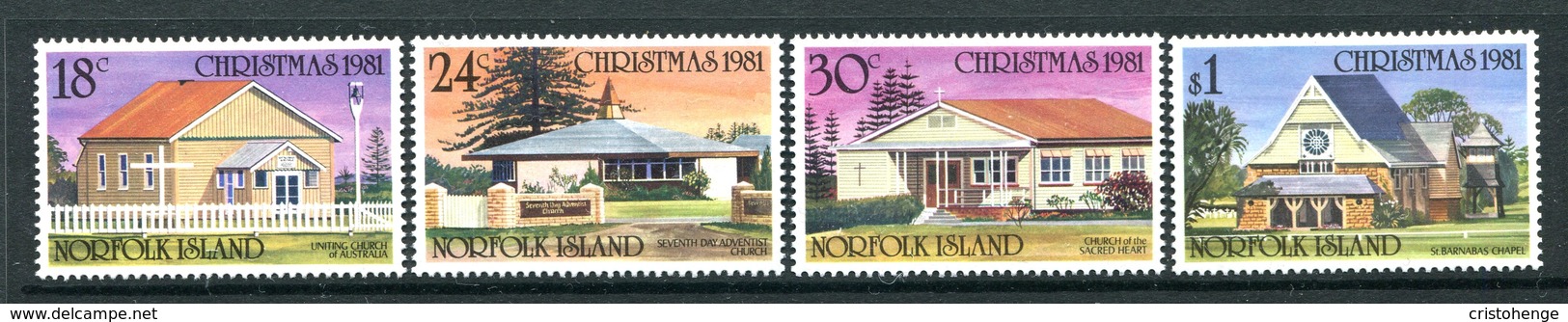 Norfolk Island 1981 Christmas - Churches Set MNH (SG 265-268) - Ile Norfolk