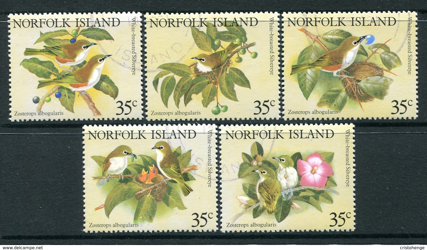 Norfolk Island 1981 White-chested White Eye Set Used (SG 269-273) - Norfolk Island