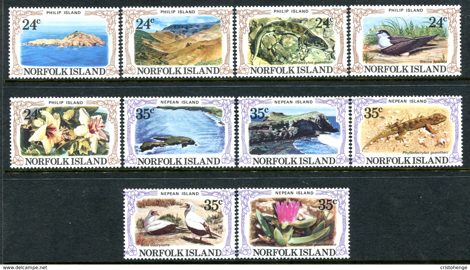 Norfolk Island 1982 Philip And Nepean Islands Set MNH (SG 274-283) - Ile Norfolk