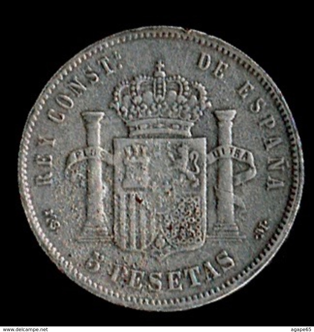 5 Pts, 1897, Alfonso XIII, (Moneda Falsa De época) - Otros & Sin Clasificación