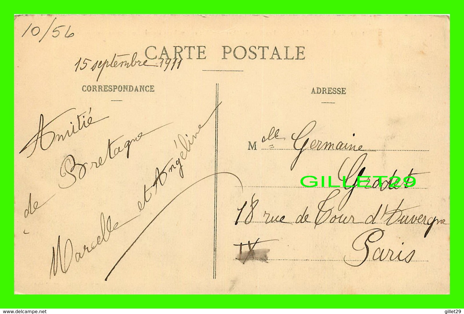 CARNAC-PLAGE (56) - LES VILLAS JEHANNE D'ARC ET EMILIA À L'ARRÊT DE PORT-EN-DRO - COLLECTION H. LAURENT - CIRCULÉ 1911 - - Carnac