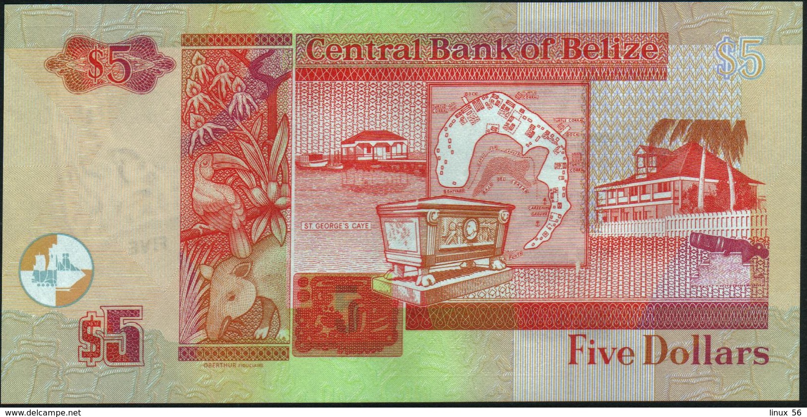 BELIZE - 5 Dollars 01.05.2016 UNC P.67 I - Belize