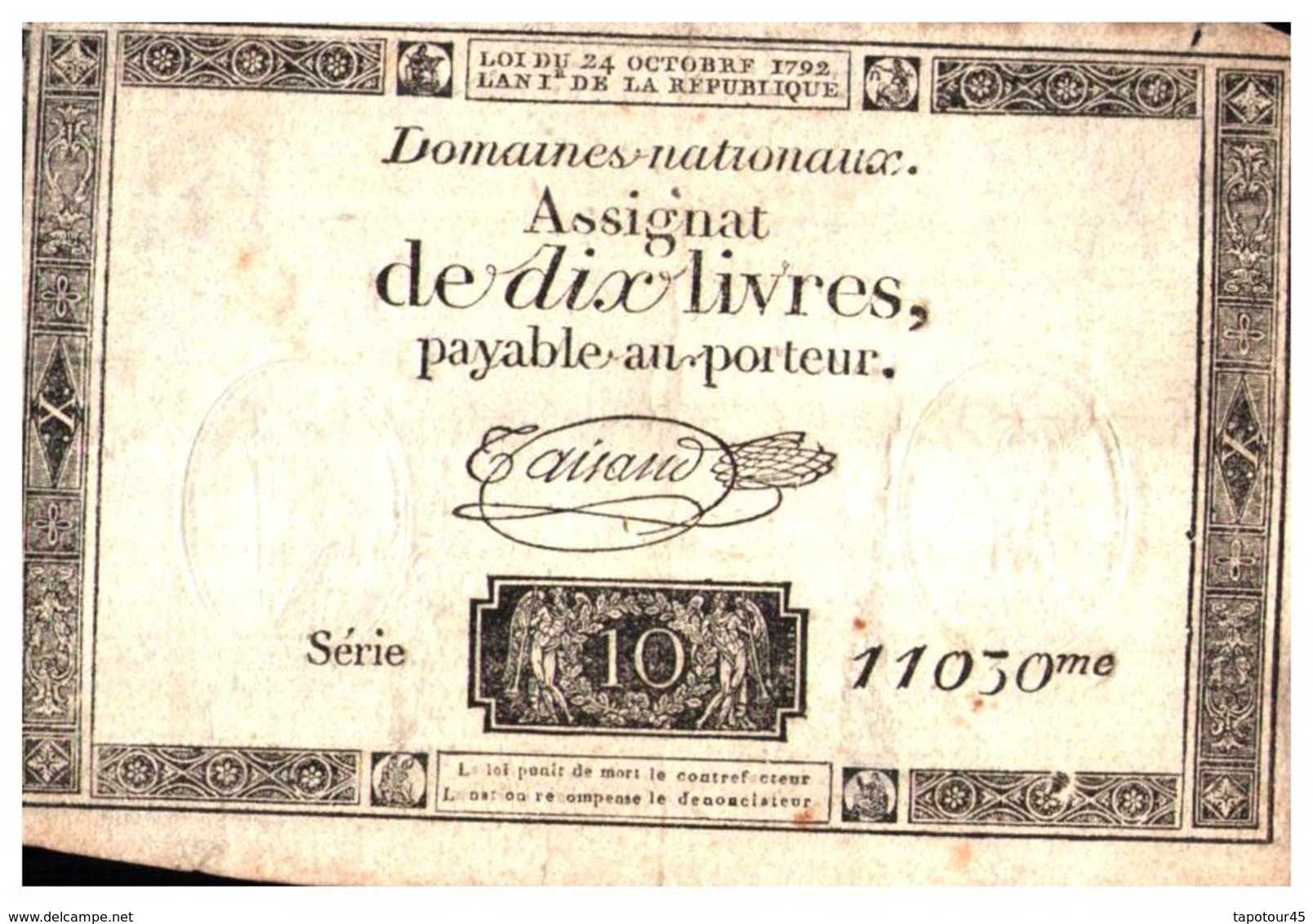 Billets > France > Assignats 10 Livres - Assignate