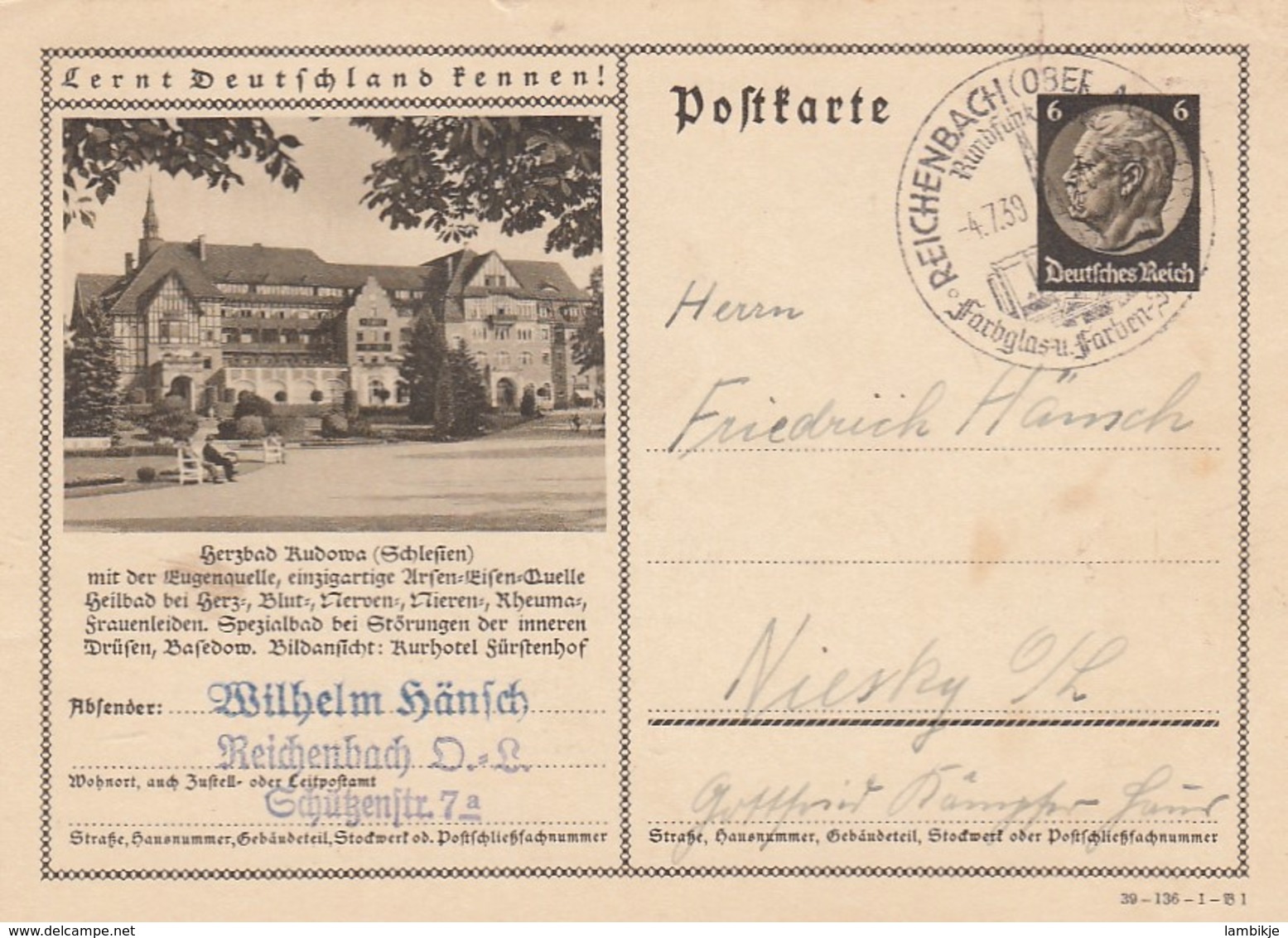 Deutsches Reich Postkarte P236 1939 - Briefe U. Dokumente