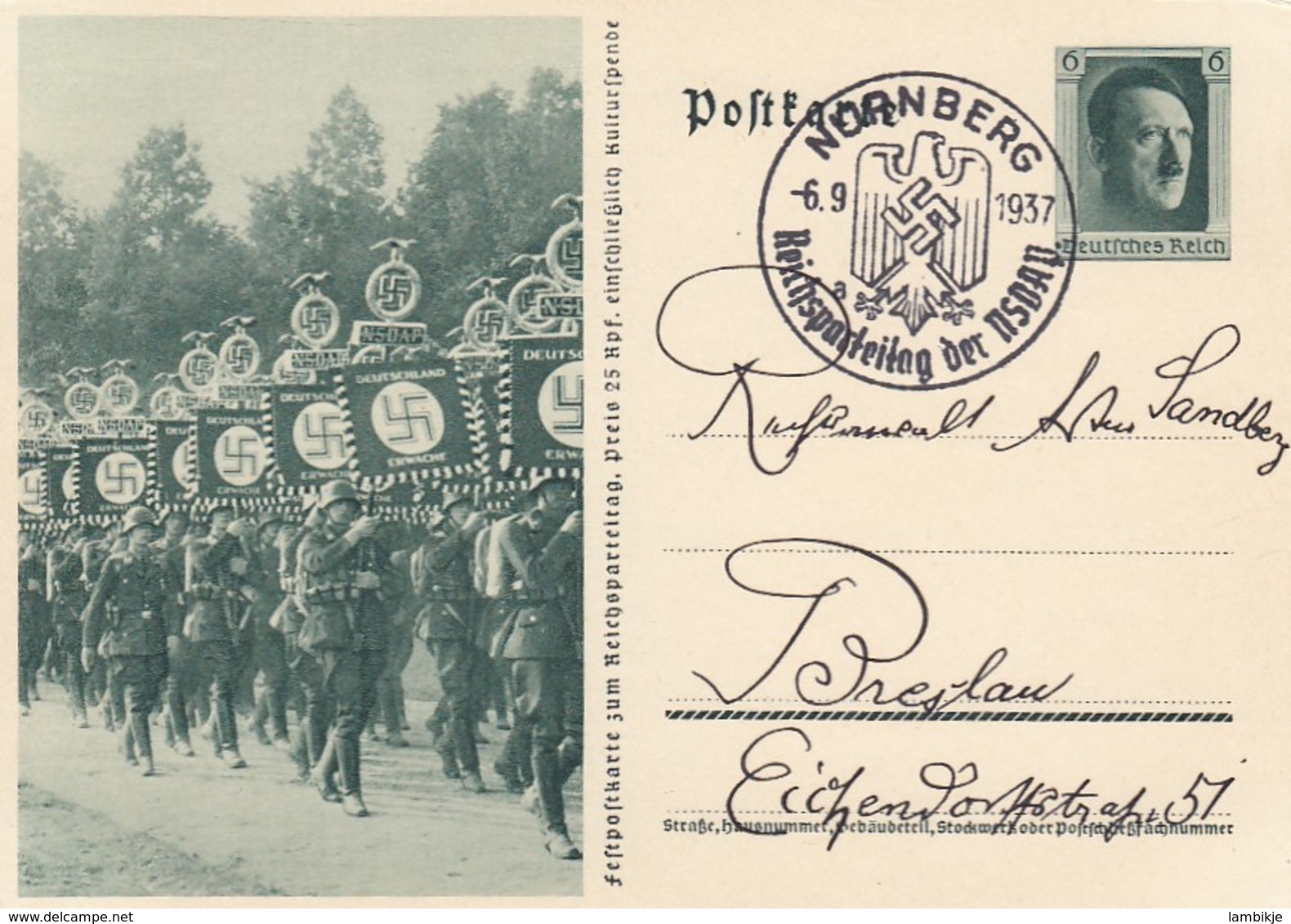 Deutsches Reich Postkarte 1937 P264/06 - Briefe U. Dokumente