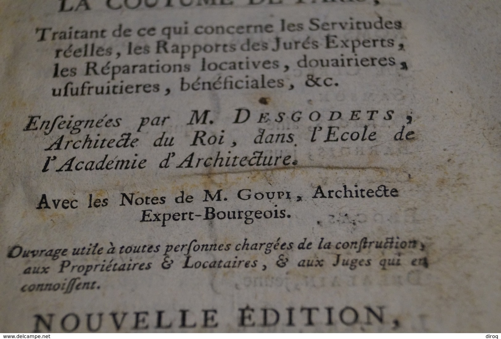 RARE,1787,Les Loix Des Batiments Suivant La Coutume De Paris,700 Pages,20,5 Cm. Sur 13,5 Cm. - Jusque 1700