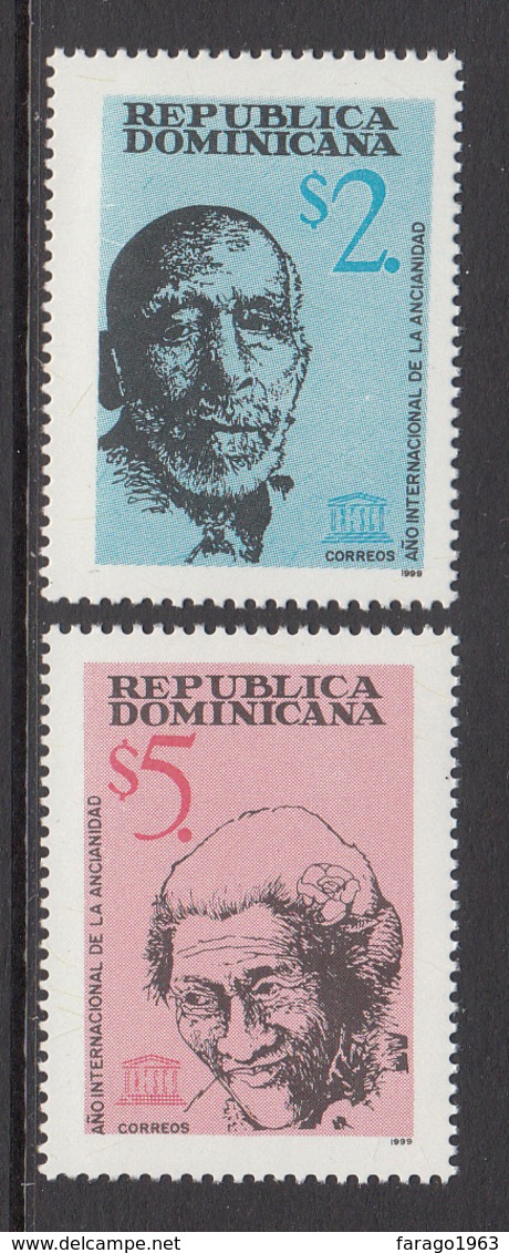1999 Dominican Republic Dominicana  Year Of The Elderly Complete Set Of 2 MNH - Dominicaine (République)