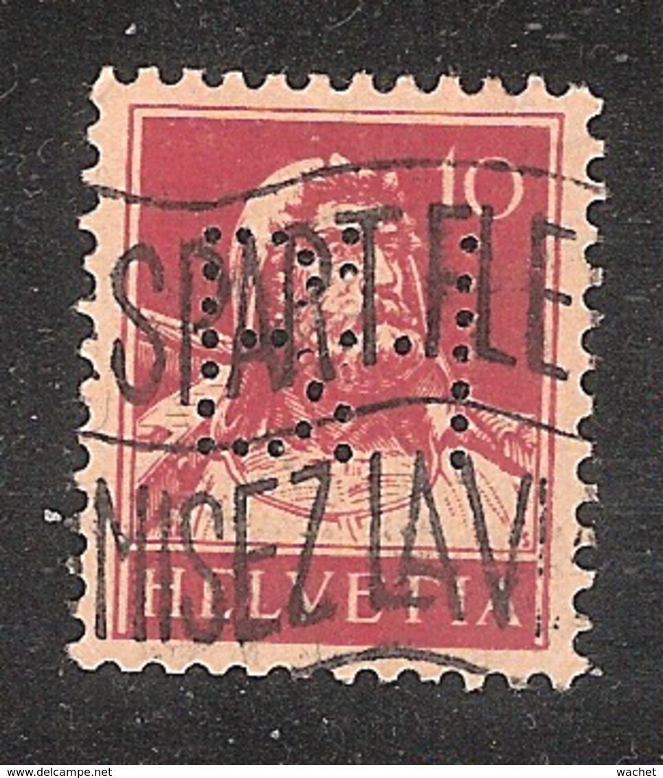 Perfin/perforé/lochung Switzerland No YT138 1914 William Tell    BH  Berner Handelsbank Bern - Gezähnt (perforiert)