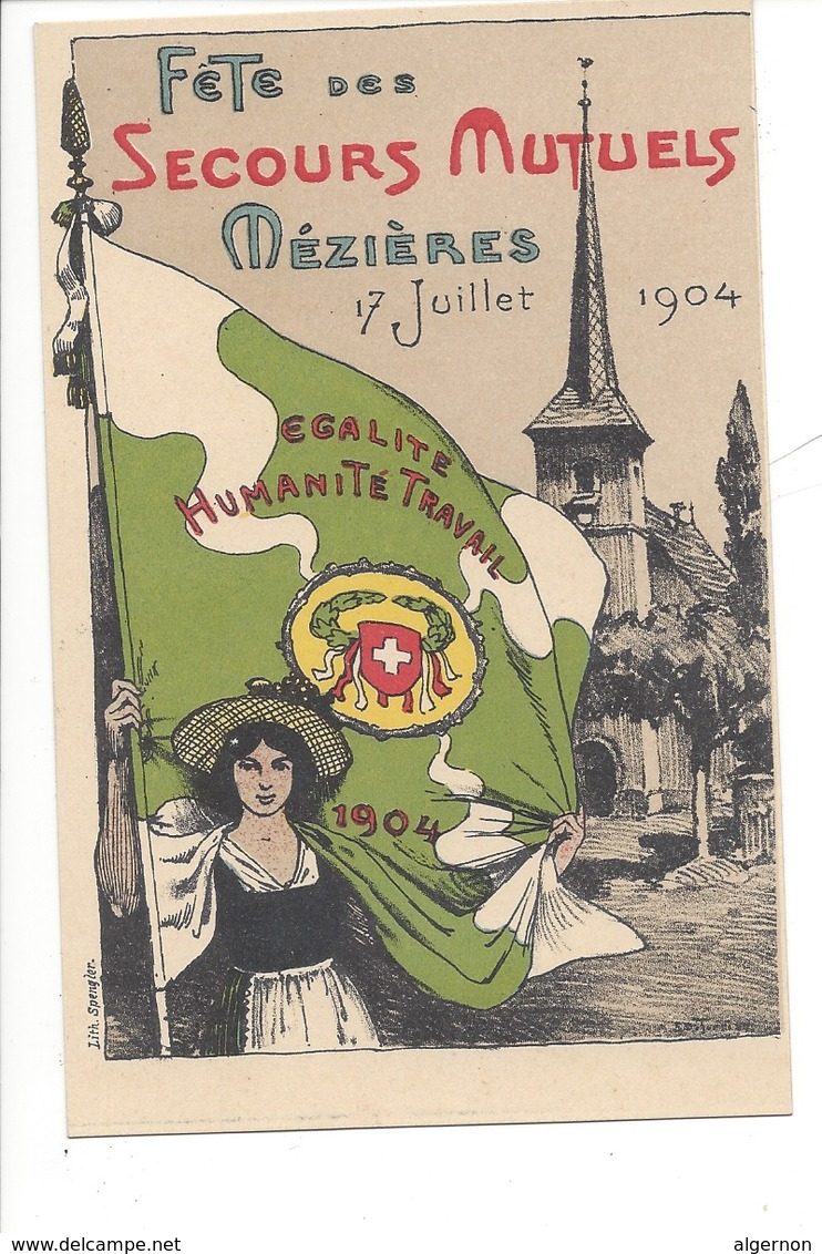 21366 - Mézières Fête Des Secours Mutuels 1904 Egalité Humanité Travail - Jorat-Mézières