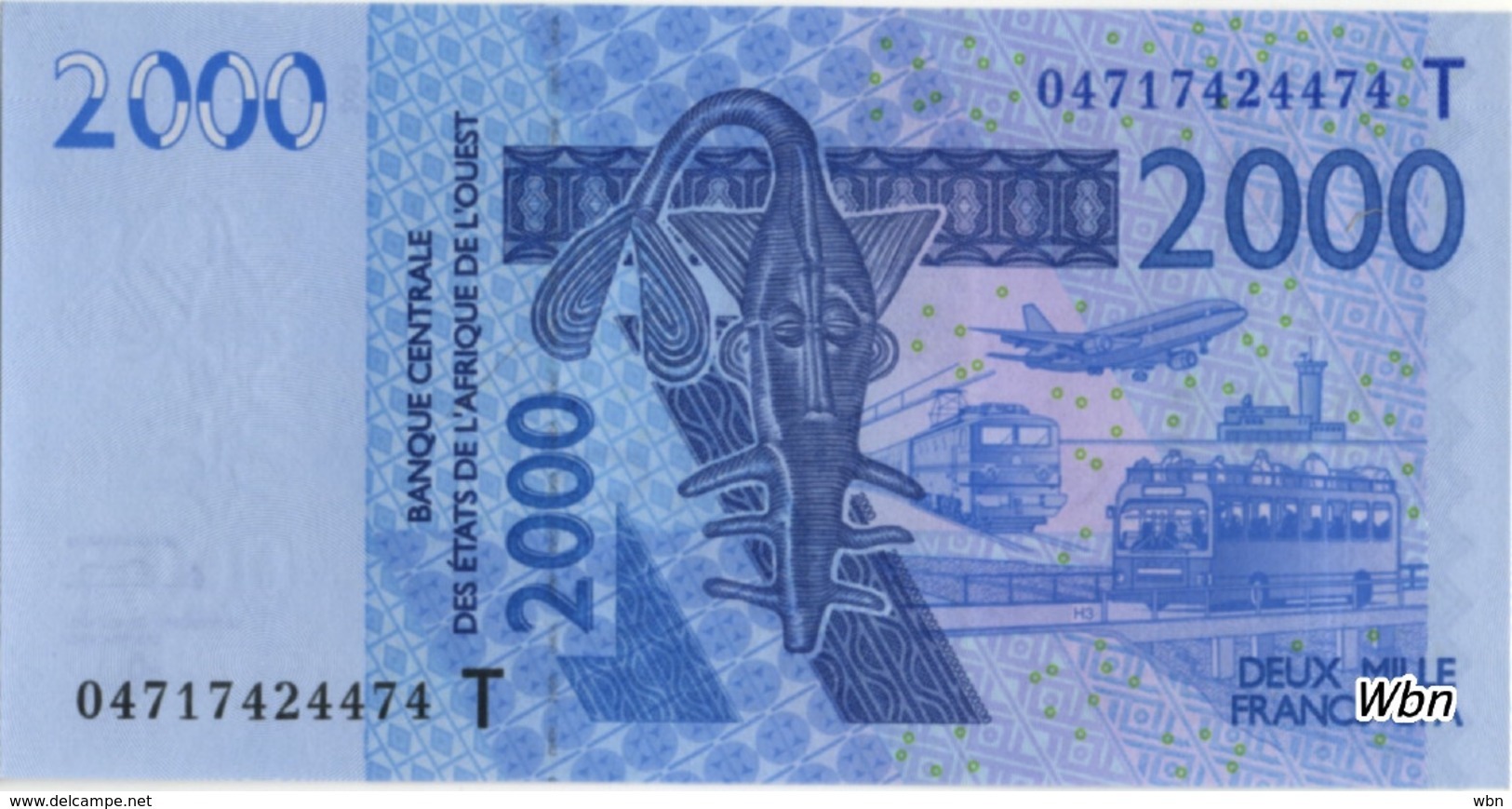 Togo 2000 Francs (P816T) Letter T 2004 -UNC- - Togo