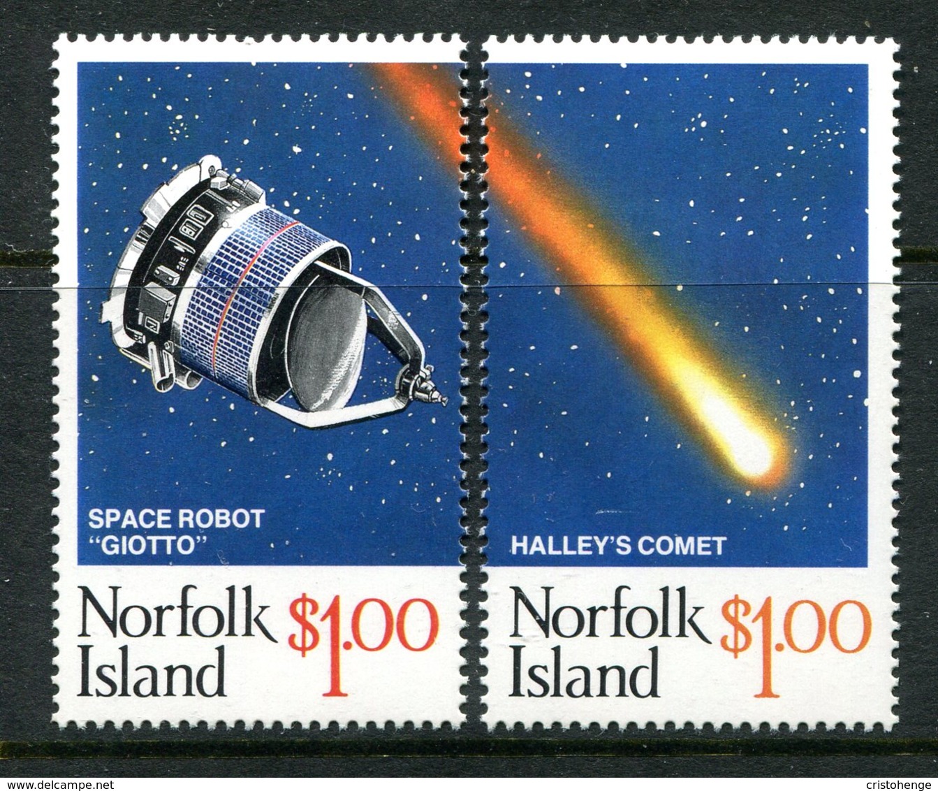 Norfolk Island 1986 Appearance Of Halley's Comet Set MNH (SG 383-384) - Norfolkinsel