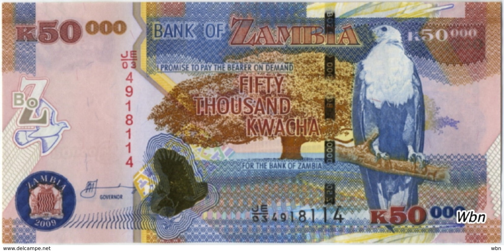 Zambia 50000 Kwacha (P48e) 2009 Sign 12 -UNC- - Zambie