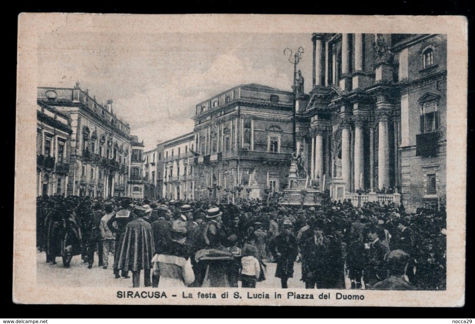 SIRACUSA - 1935 - FESTA DI S.LUCIA  CON PROCESSIONE IN PIAZZA DEL DUOMO - ANIMATISSIMA!!! - Manifestazioni