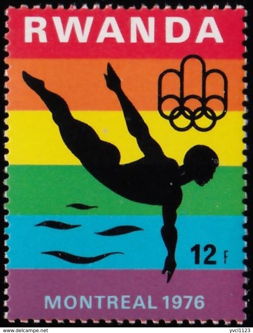 RWANDA - Scott #767 Montréal '76 Olympic Games, Diving / Mint NH Stamp - Summer 1976: Montreal