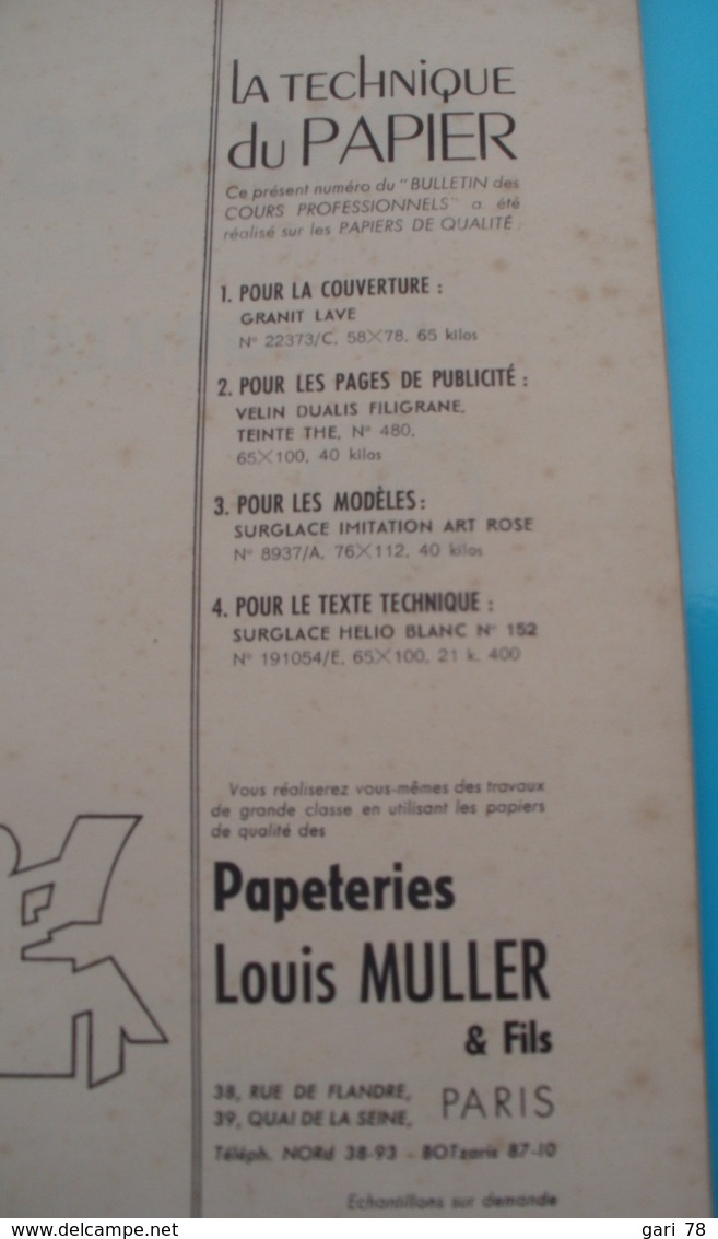 Bulletin Officiel Des Cours Professionnels De La Chambre Syndicale Typographique Parisienne N°136 - 1955 - Bricolage / Technique