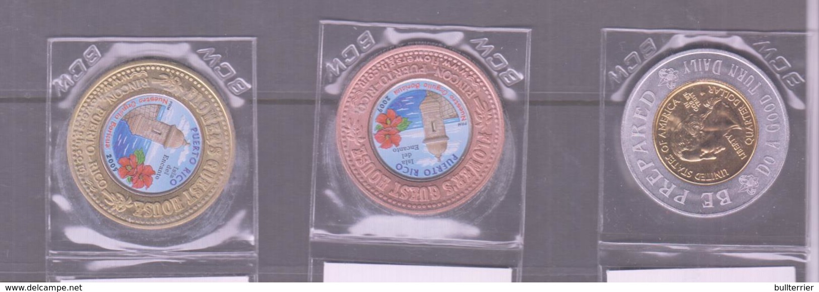 SCOUTS -  PUERTO RICO - 2009 - SET OF 3 ENCASED LIMITED EDITION  COINS UNCIR GUARNTEE NO 15 OF 25 -SUPERB - Other & Unclassified