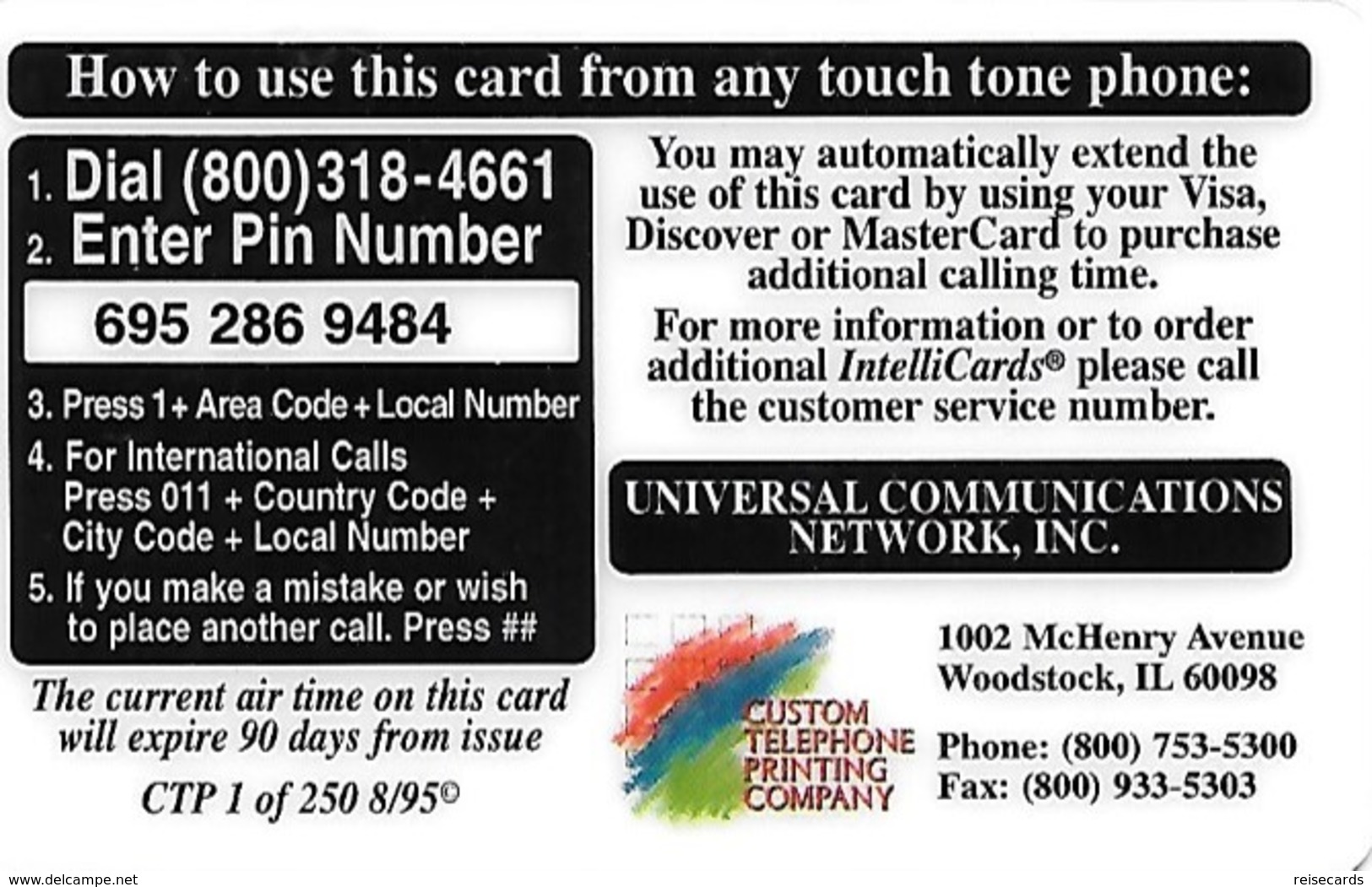 USA: Universal Communications Network  - TeleCard World '95 Exposition New York - Sonstige & Ohne Zuordnung