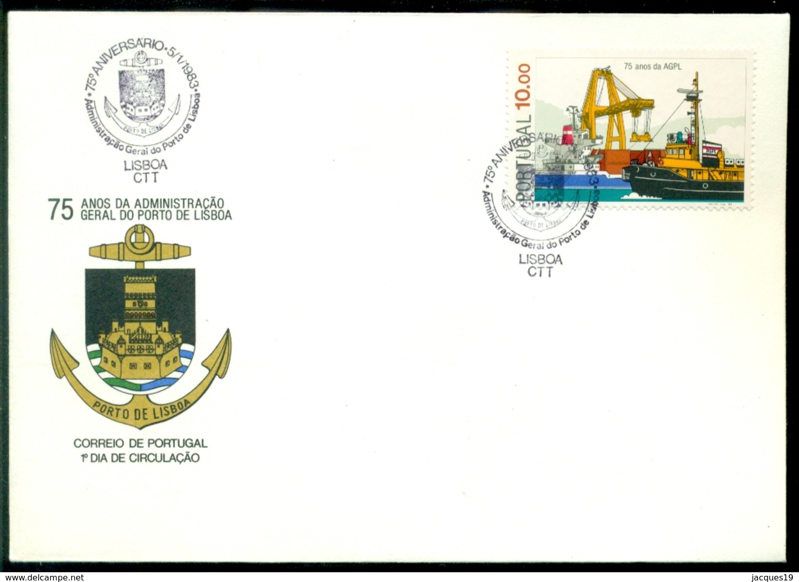 Portugal 1983 FDC 75 Jaar Haven Van Lissabon Mi 1583 - FDC