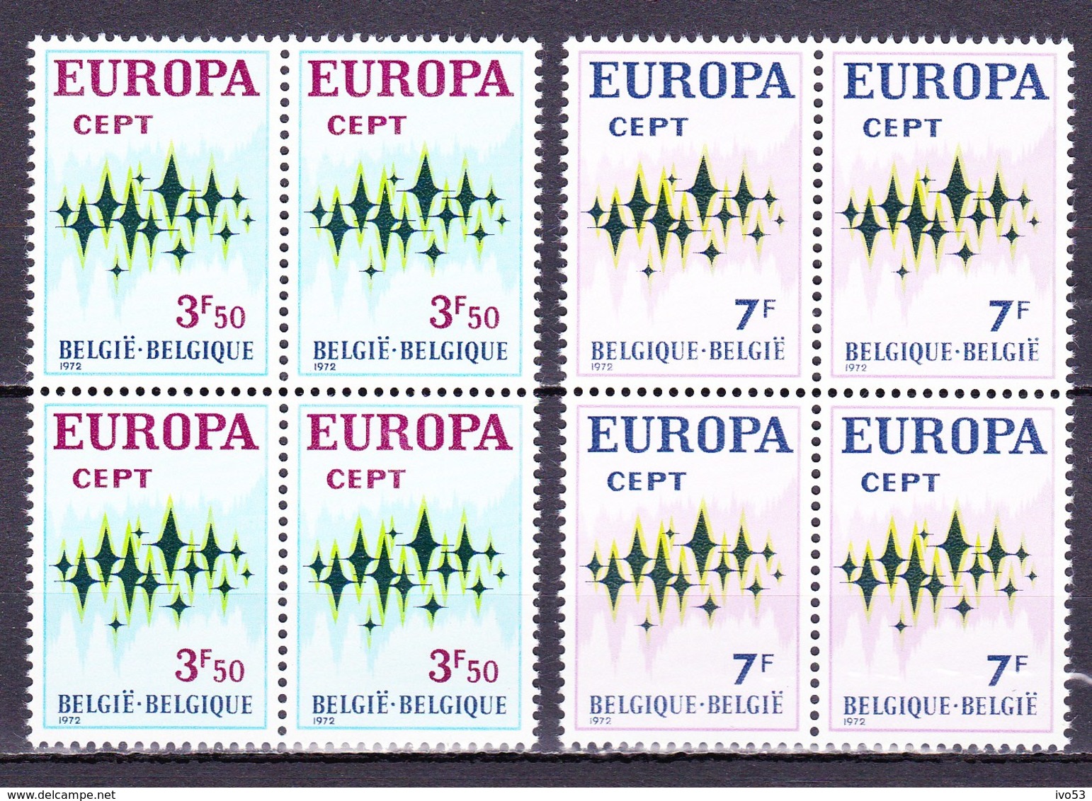 1972 Nr 1623-24** Zonder Scharnier,blokjes Van 4. Europa. - Neufs