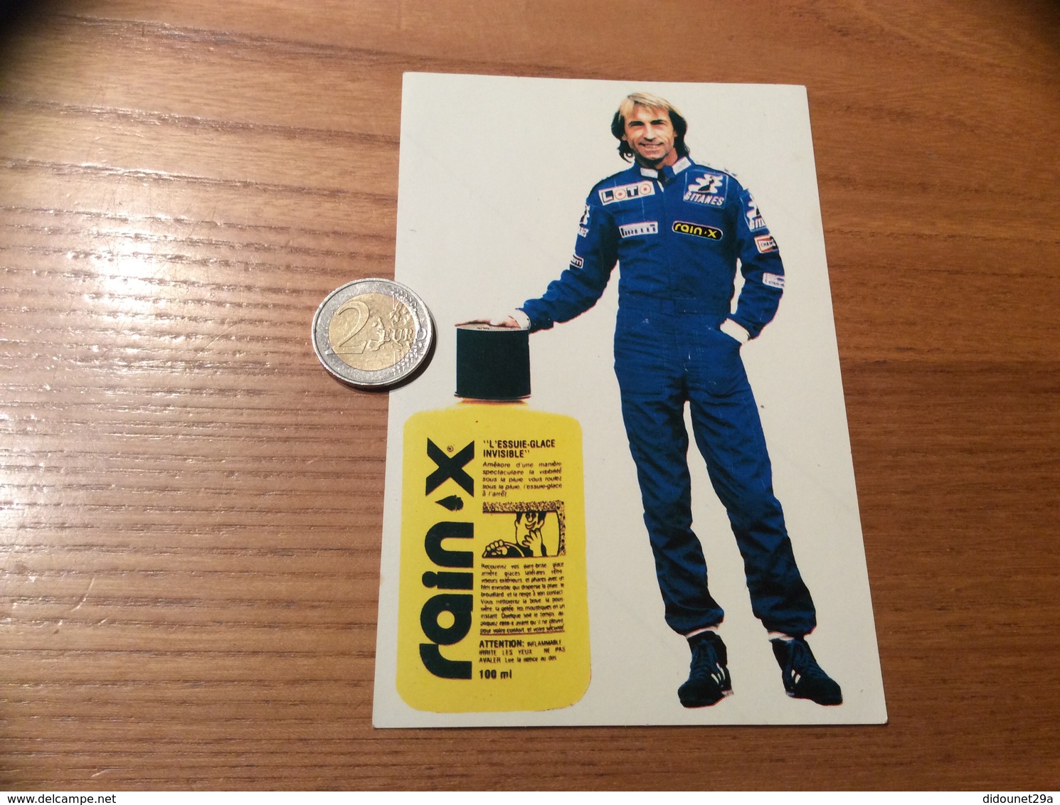 AUTOCOLLANT, Sticker « rain’x - L’ESSUI-GLACE INVISIBLE » (Jacques Lafitte, Pilote F1) - Autocollants