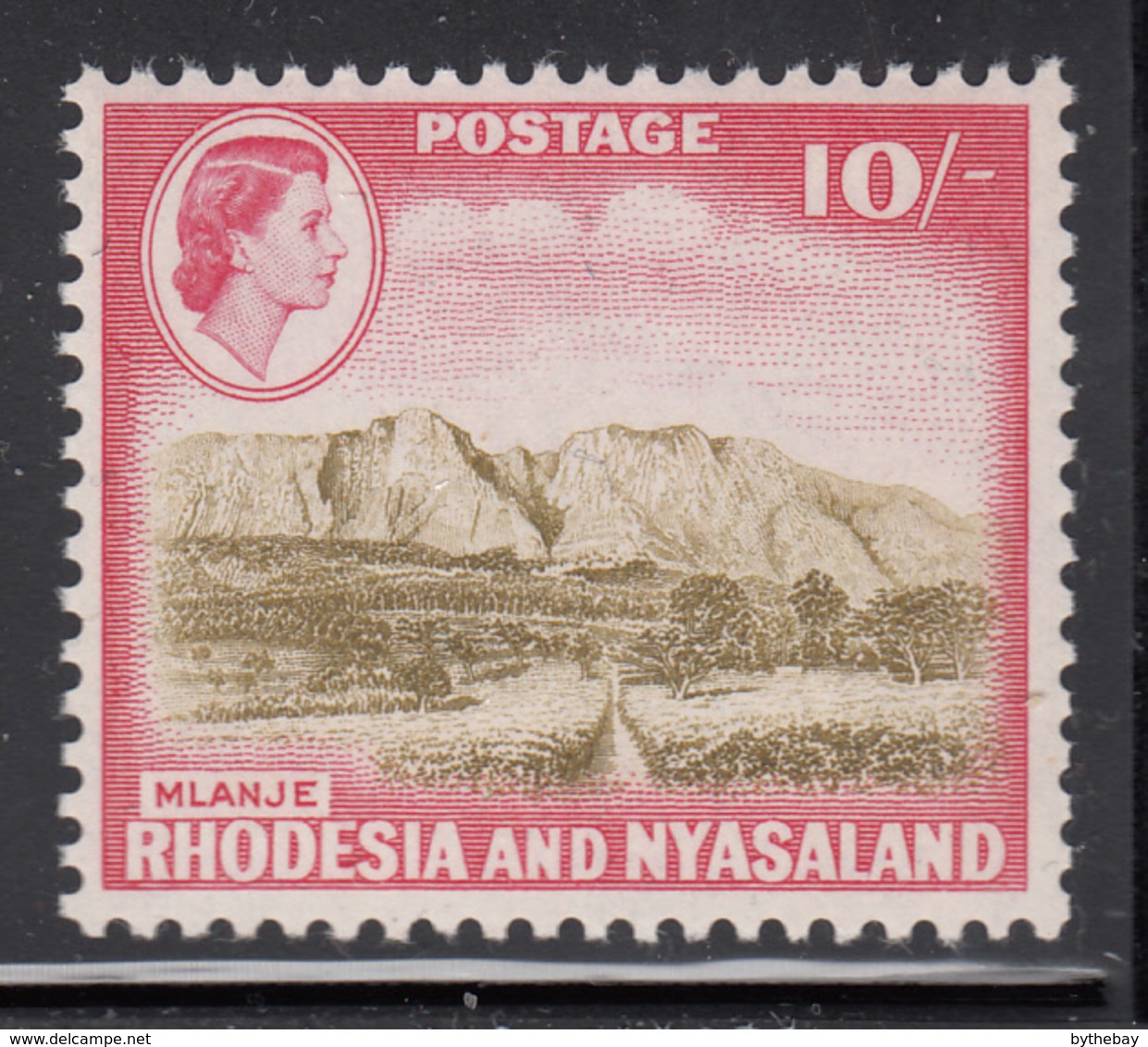 Rhodesia & Nyasaland 1959 MNH Sc #170 10sh Mlanje Mountain - Rhodésie & Nyasaland (1954-1963)