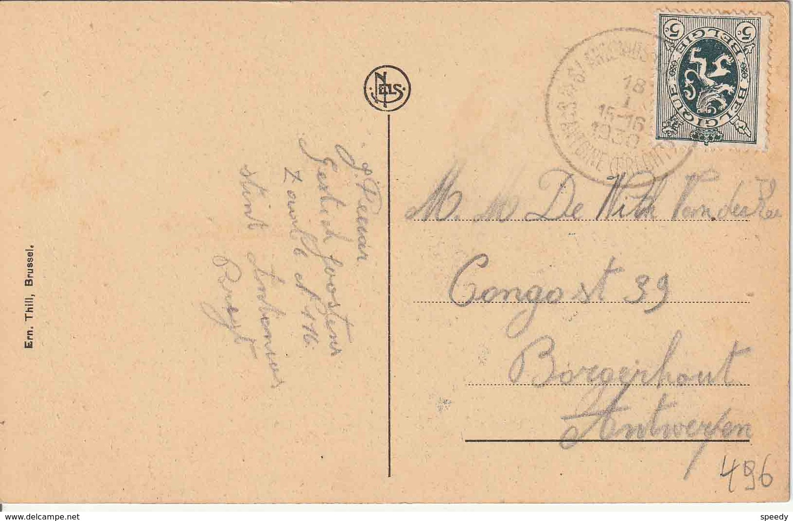 RELAIS : ZK PZ (B) Relais "ST. ANTONIUS (BRECHT) - St. ANTOINE (BRECHT) 19.I.1930" (13 D) - Postmarks With Stars