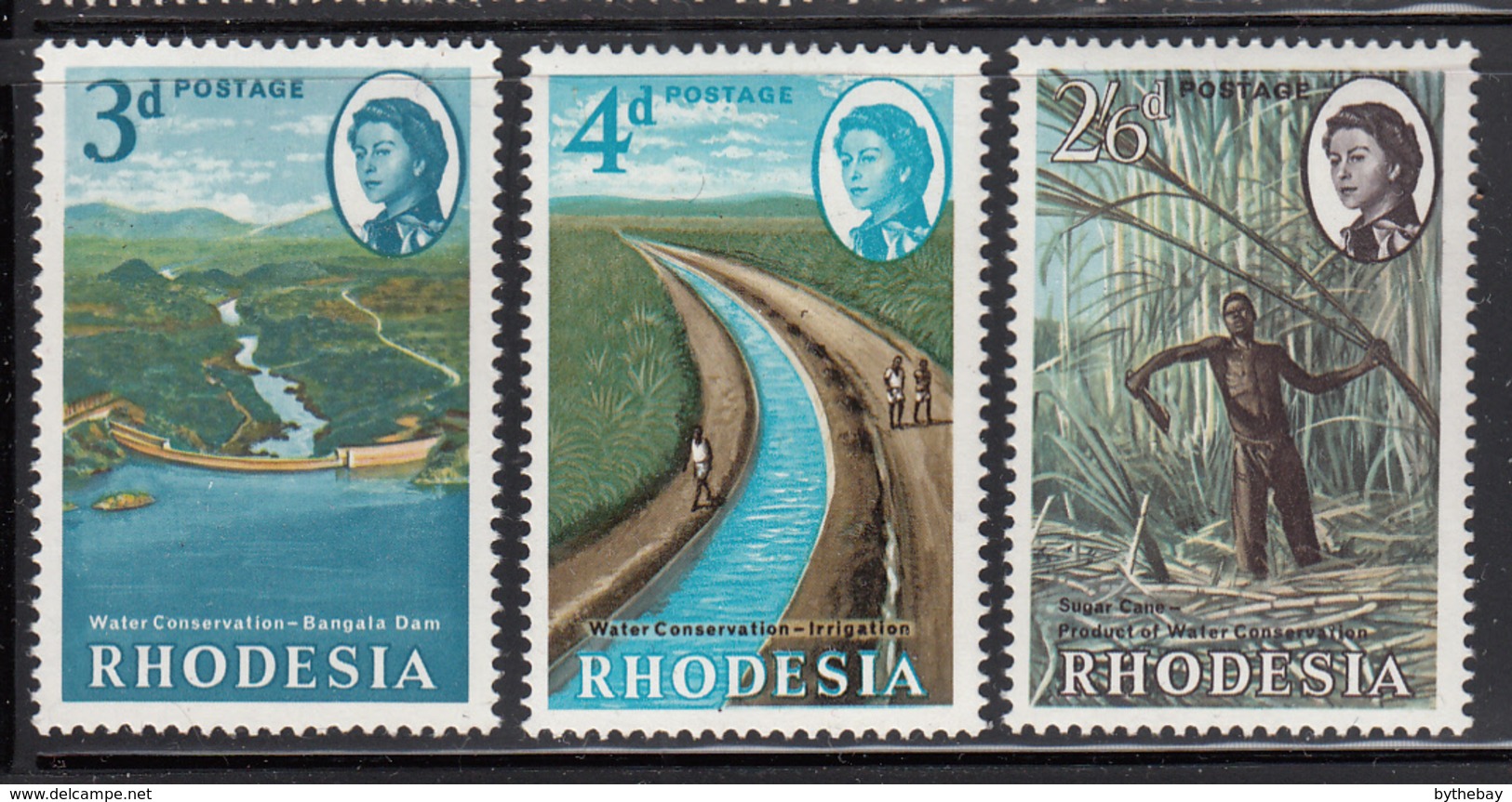 Rhodesia 1965 MNH Sc #203-#205 Bangala Dam, Irrigation Canal, Sugar Cane - Rhodésie (1964-1980)