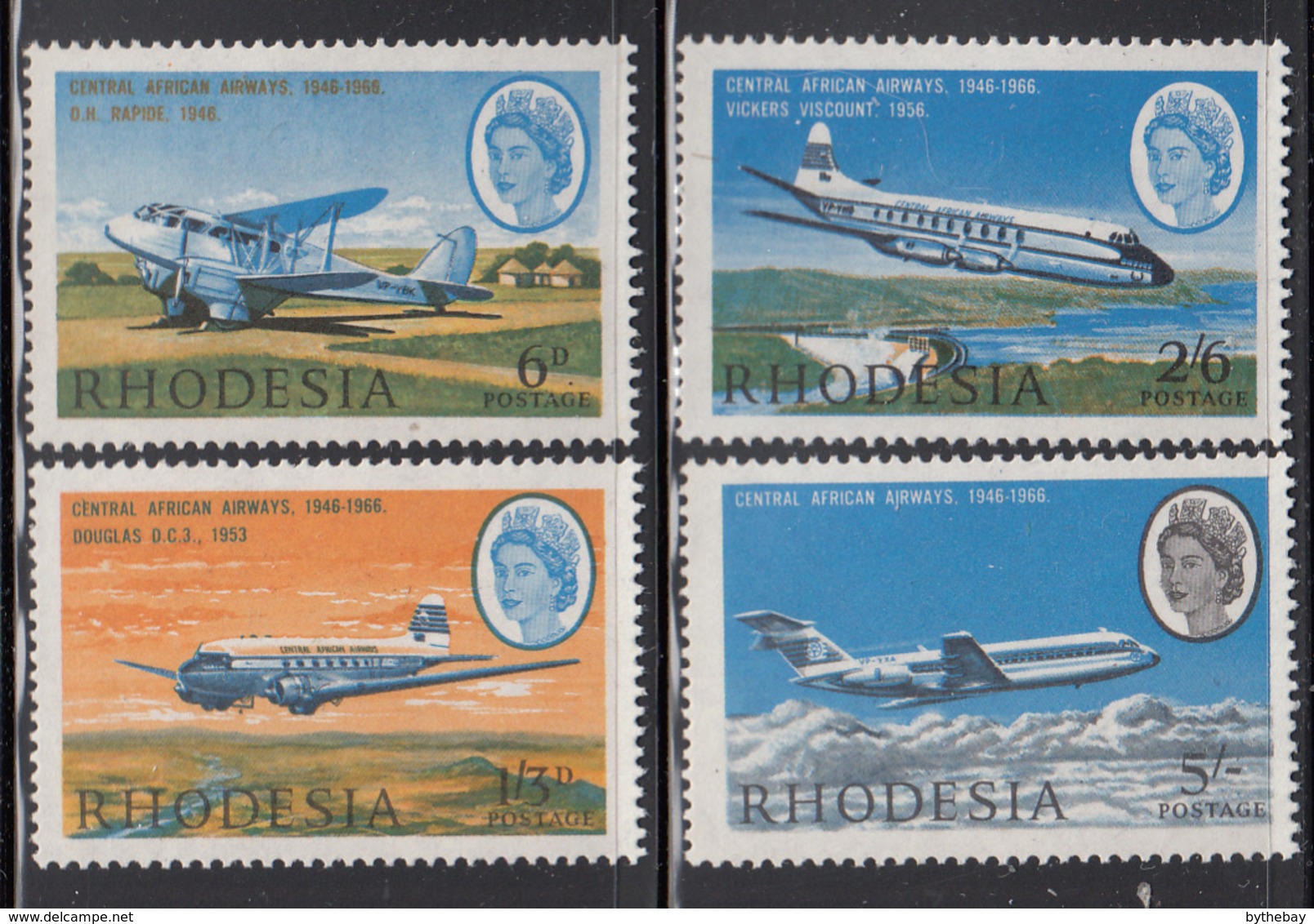 Rhodesia 1966 MNH Sc #241-#244 Airplanes - Rhodésie (1964-1980)