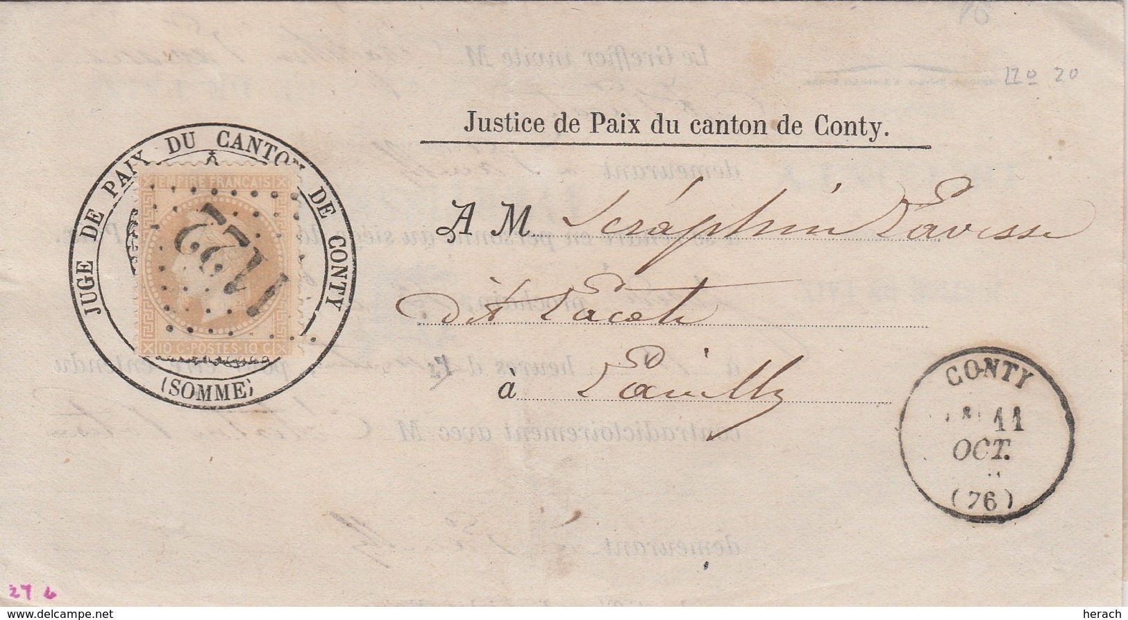 France Lettre De Conty 1870 - 1849-1876: Période Classique