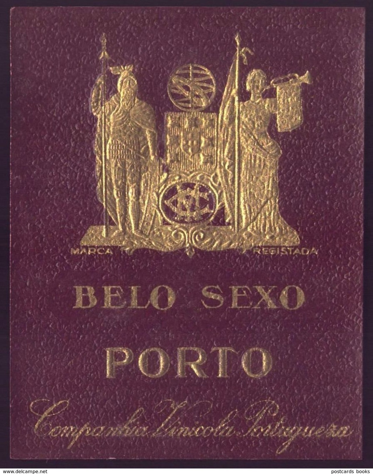 Rotulo Dourado: Vinho Do Porto "BELO SEXO"Companhia Vinicola Portugueza. Vintage Port Wine Label - Autres & Non Classés