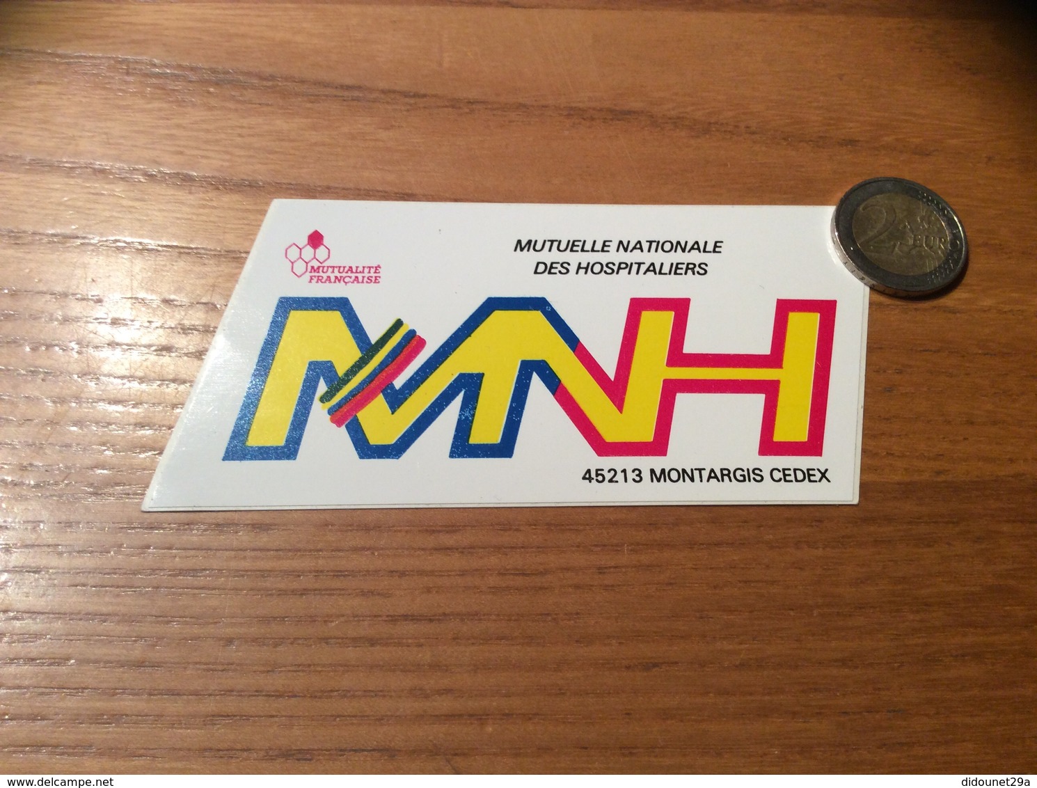 AUTOCOLLANT, Sticker «MNH MUTUELLE NATIONALE DES HOSPITALIERS - MONTARGIS (45) - MUTUALITÉ FRANÇAISES» - Autocollants