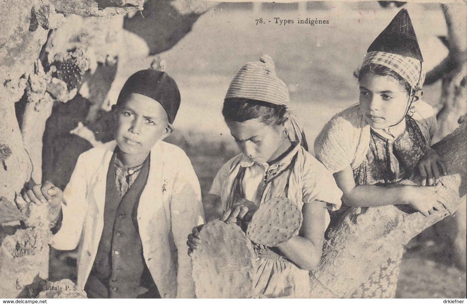 Algerische Typen, Foto Von Kindern, Kriegsgefangenenpost POW, 2 ZENSUR-Stempel: Algier Und ZAfA, Um 1918 - Enfants