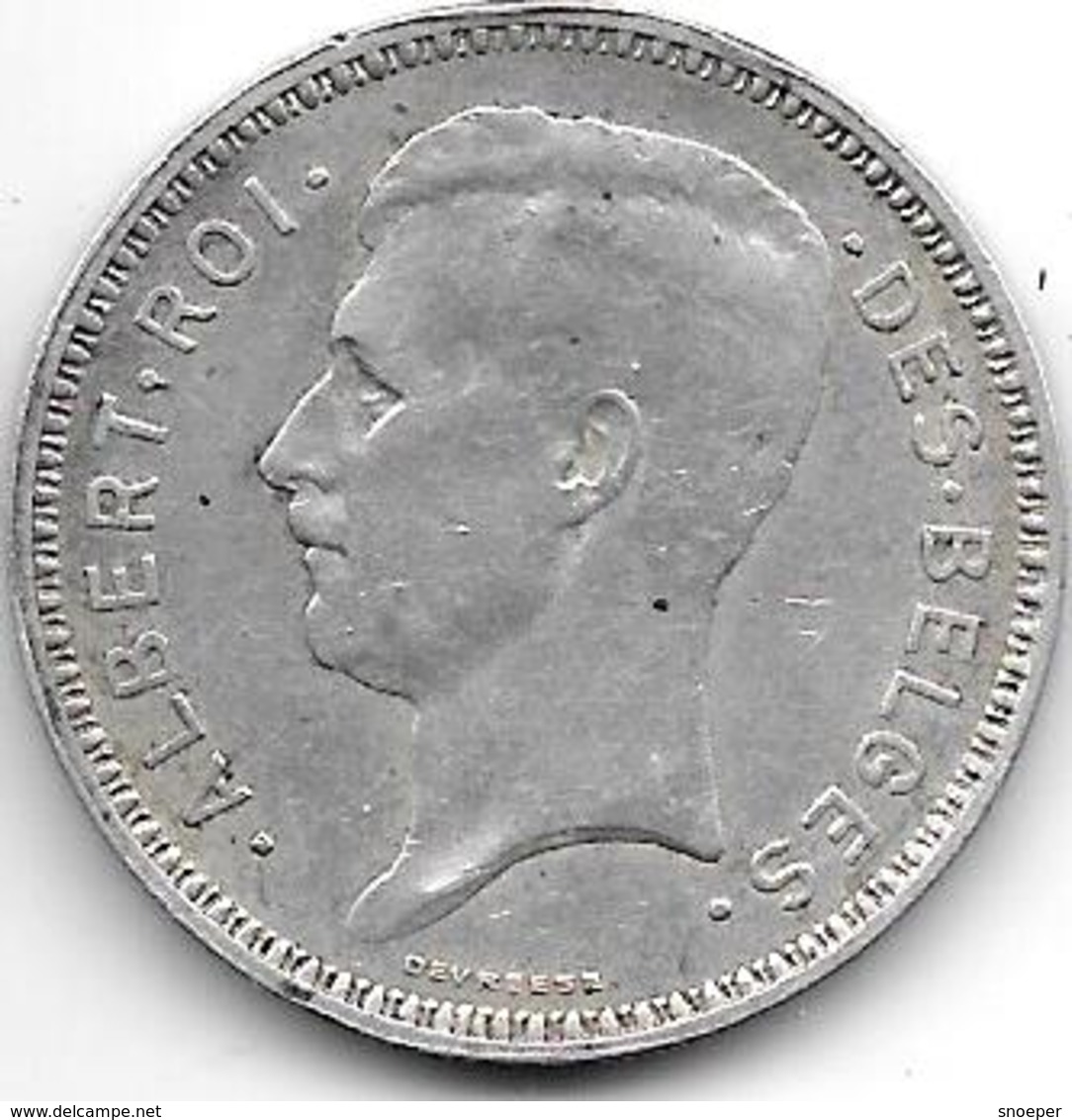 *Belguim 20 Francs 1934 French Position A   Leopold II Vf+ - 20 Francs & 4 Belgas