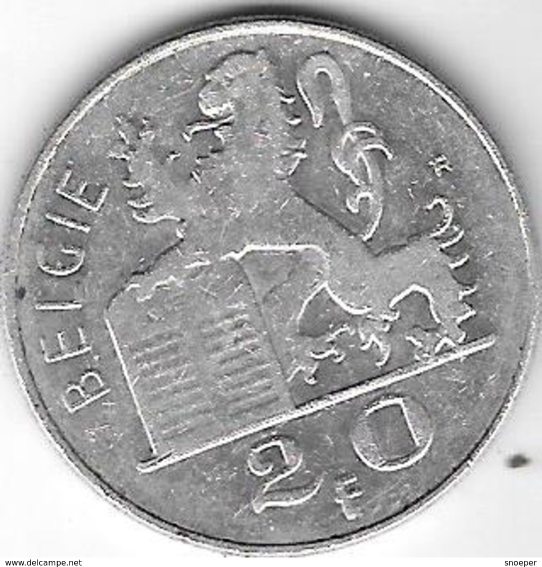 *Belguim 20 Francs 1953 Dutch Vf+ - 20 Francs