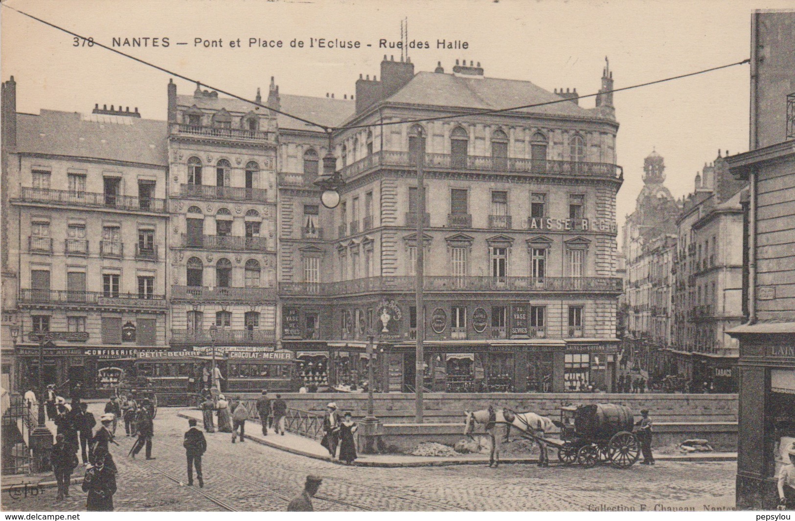 NANTES (loire Atlantique) Pont Et Place De L'écluse;rue Des Halles - Nantes