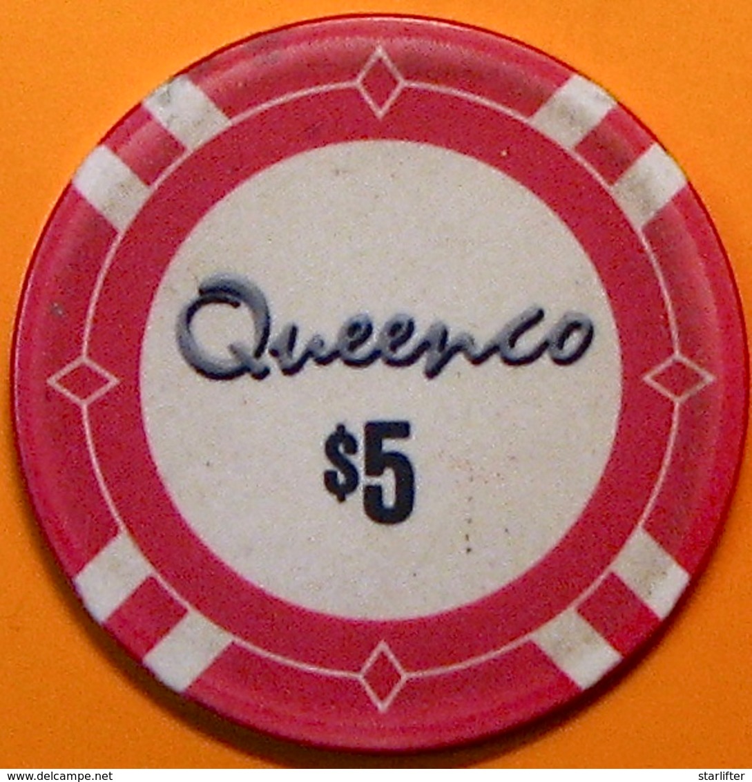 $5 Casino Chip. Queenco, Sihanoukville, Cambodia. N40. - Casino