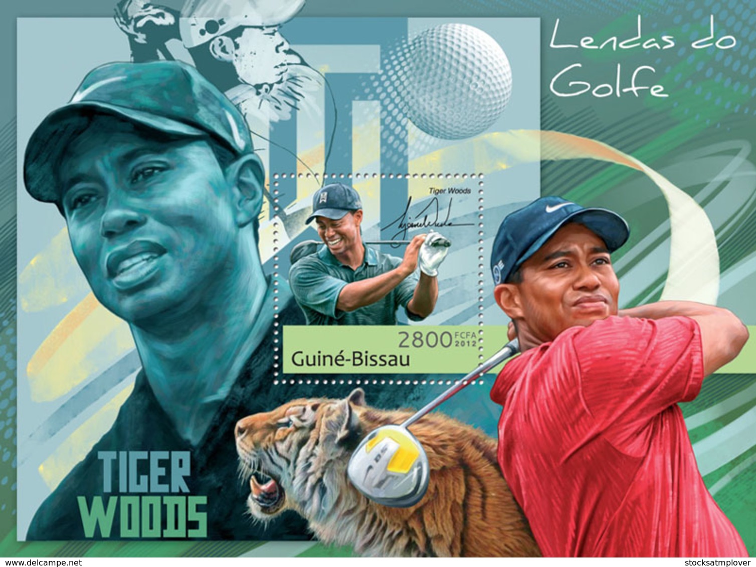 Guinea Bissau 2012 Golf Legends ( Tiger Woods ) - Guinea-Bissau