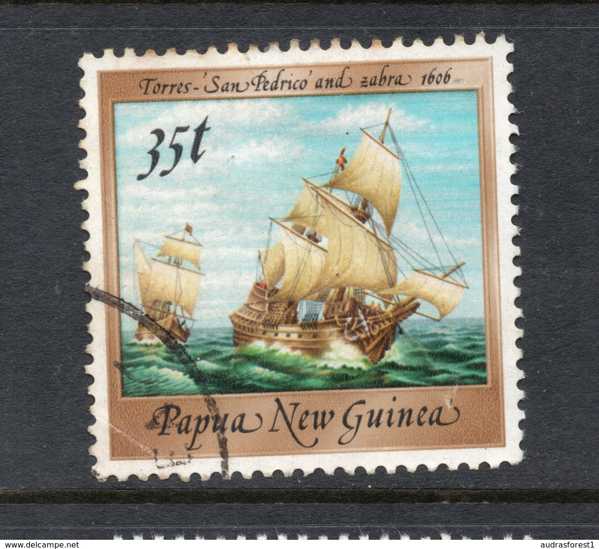 1987 PAPUA NEW GUINEA 35t Fine Used Stamp SAILING SHIPs  "San Pedrico" And "zabra" (Torres), 1606 - Papouasie-Nouvelle-Guinée