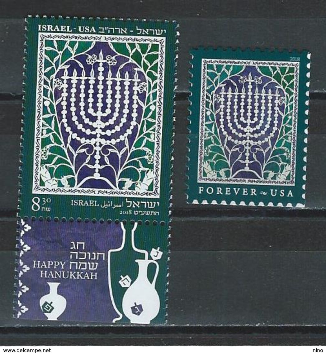 Israel-USA. Scott # 2200,5338 MNH. Hanukkah Celebration. Joint Issue Of  2018 - Joint Issues