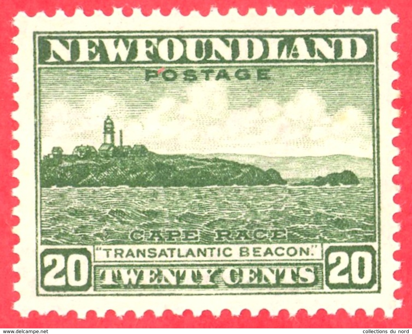 Canada Newfoundland # 196 Mint H VF- Cape Race - 20 Cents - 1908-1947