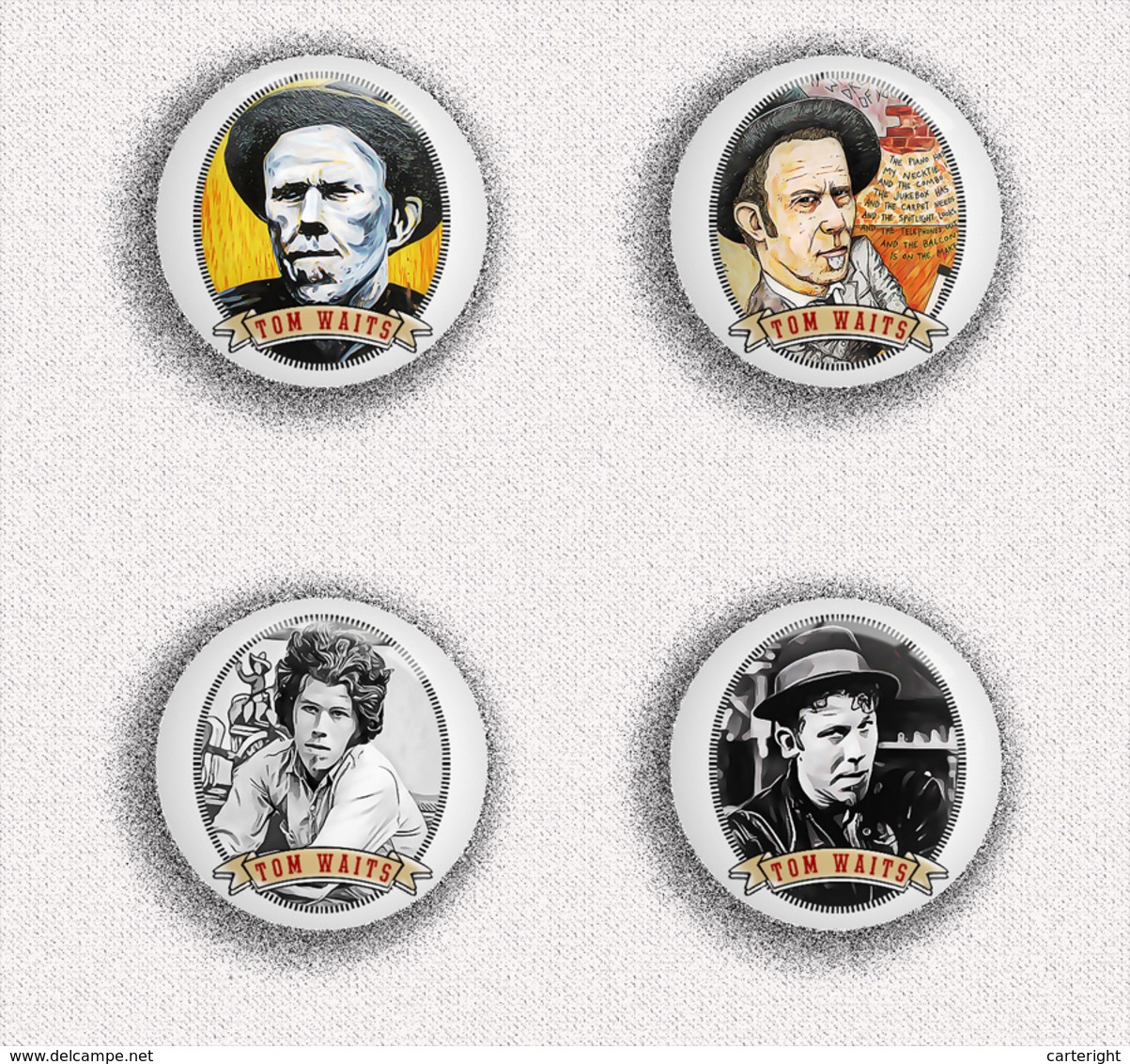 35 X Tom Waits Music Fan ART BADGE BUTTON PIN SET 4 (1inch/25mm Diameter) - Music