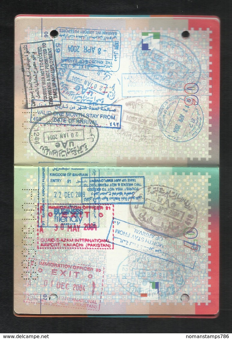 Switzerland HELVETIA Swiss 40 Page Passport With Bahrain UAE Pakistan Visas Postmark On Passport Page - Documents Historiques