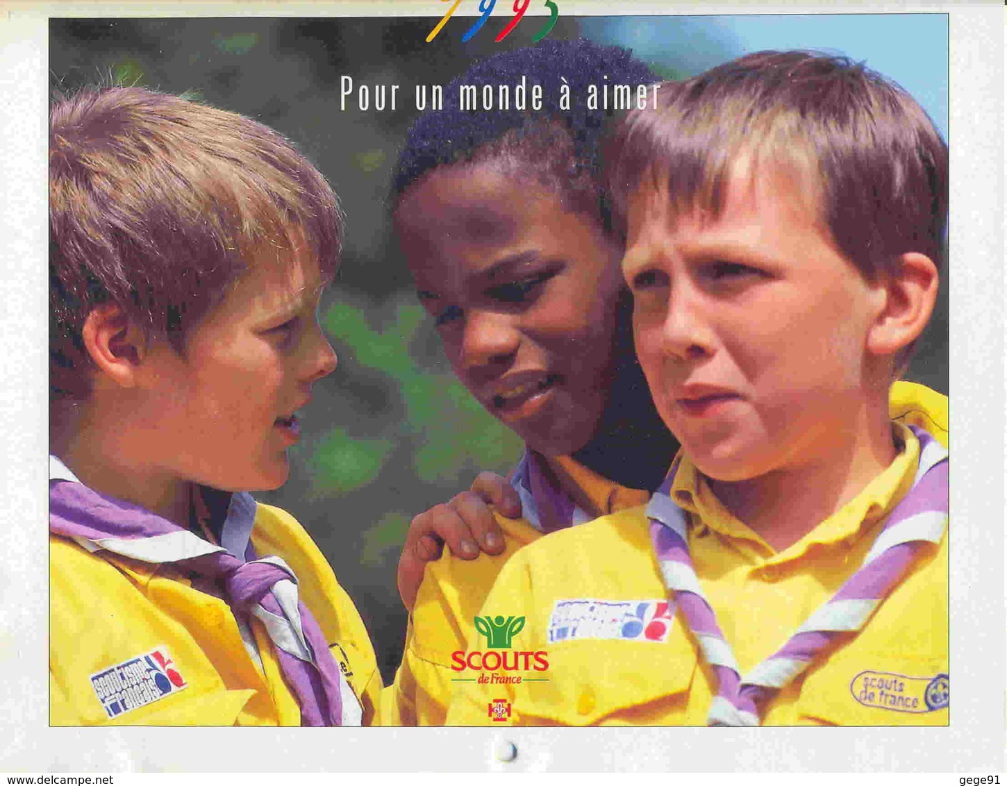 Calendrier Scouts De France _ 1995 - Un Monde à Aimer - Grand Format : 1991-00