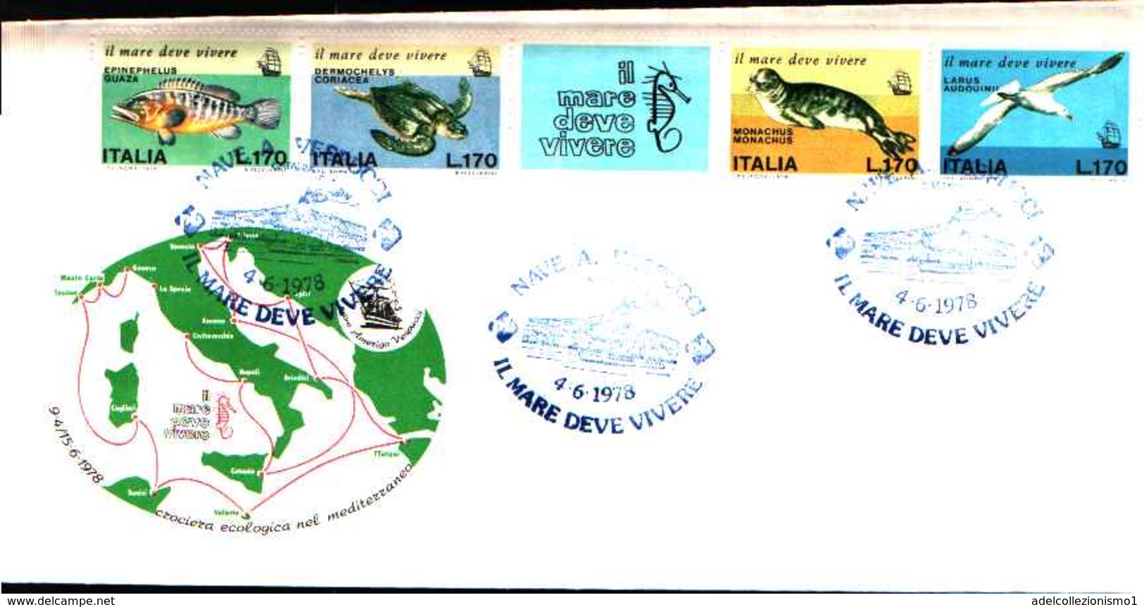 90433) ITALIA-FDC-Salvaguardia Del Mare - SERIE COMPLETA IN STRISCIA - FDC