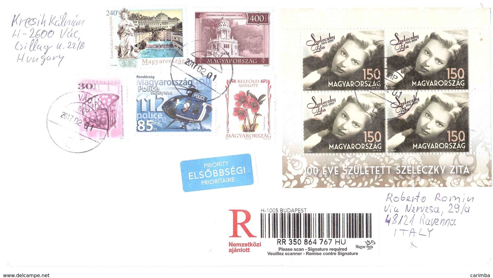 RACCOMANDATA X ITALY - Storia Postale