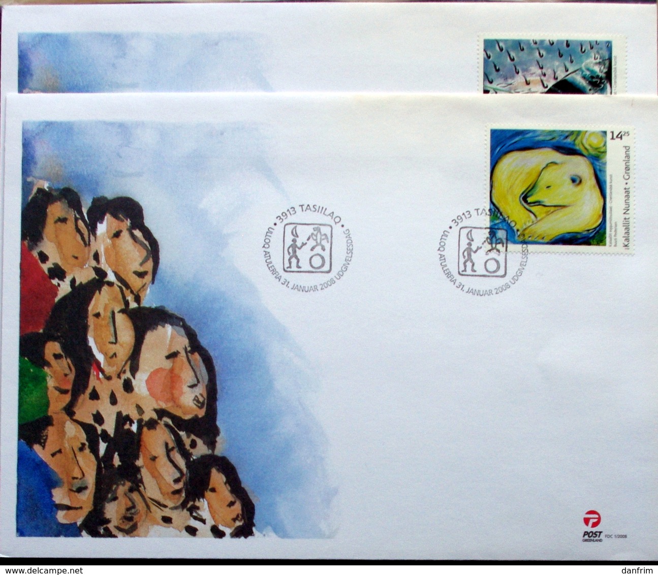 GREENLAND 2008  KUNST   Minr.506-8  + CARDS  FDC    (lot 6627) - FDC