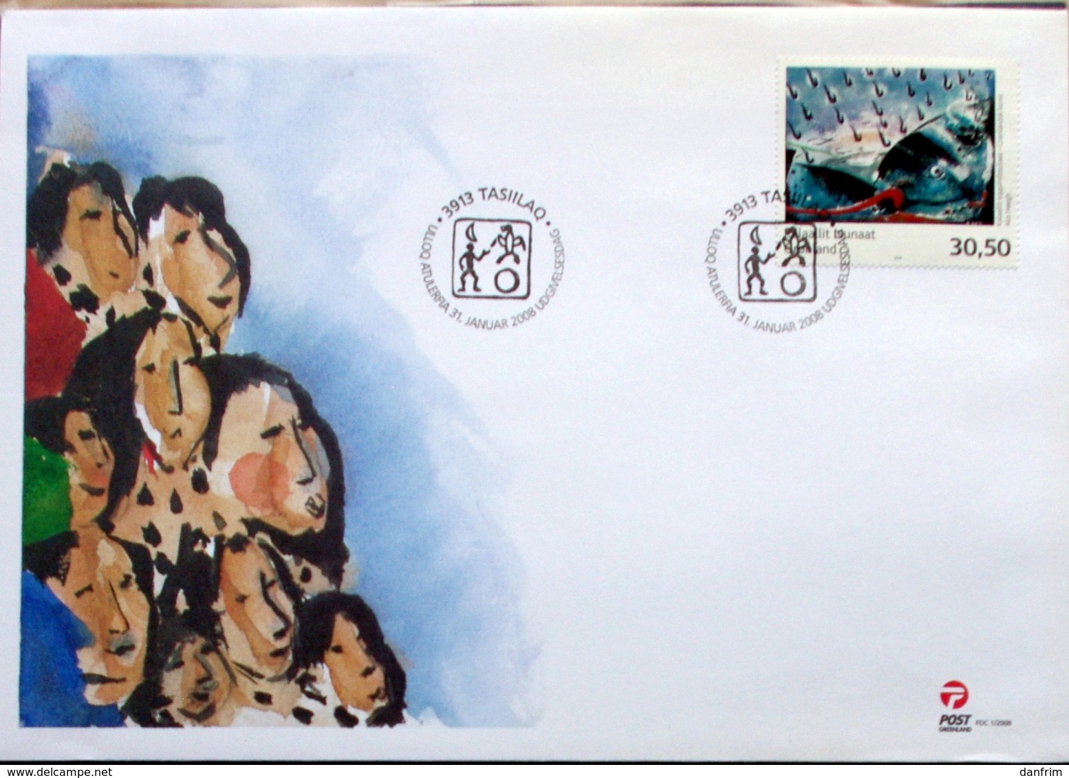 GREENLAND 2008  KUNST   Minr.506-8  + CARDS  FDC    (lot 6627) - FDC