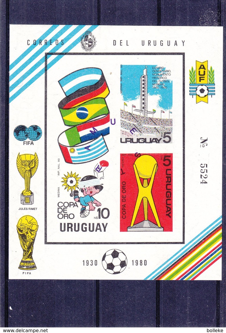 Drapeaux - Uruguay - Yvert BF 37 ** - NON Dentelé - Football - Stade Coupe Du Monde 1980 - Surcharge AMUES - Timbres