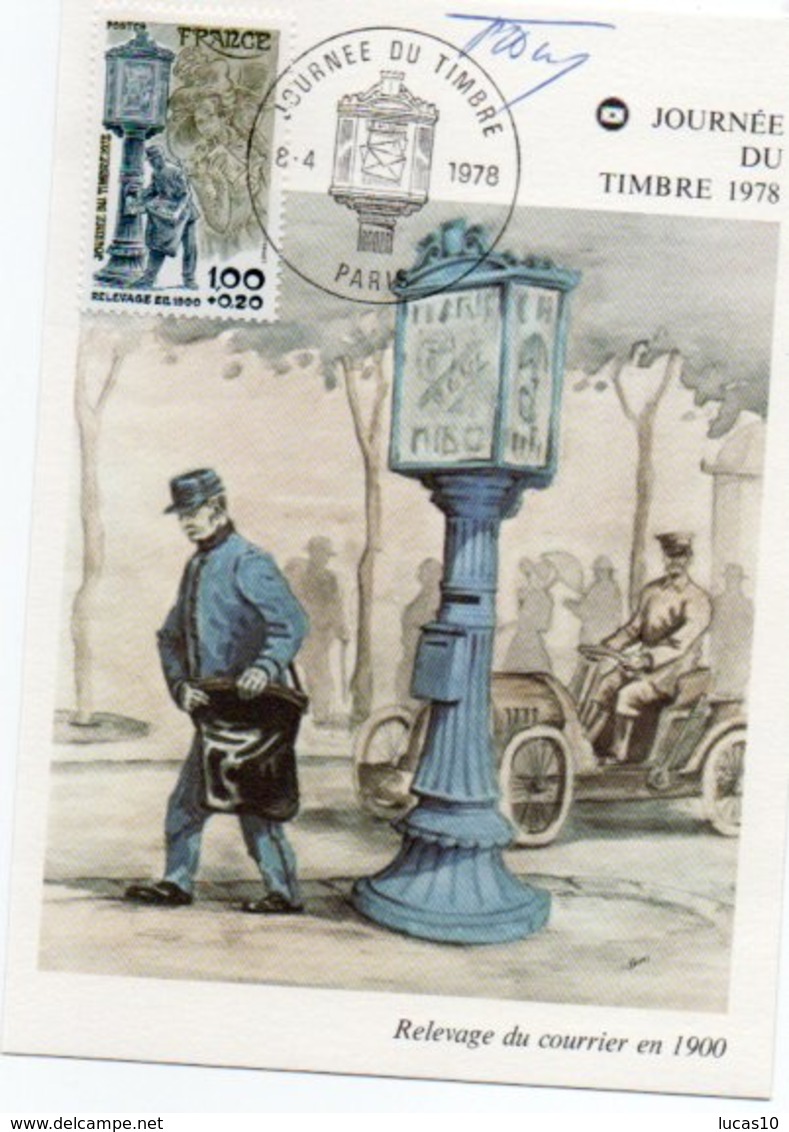 Journee Du Timbre  1978  Relevage Du Courrier  En 1900 - Poste & Facteurs